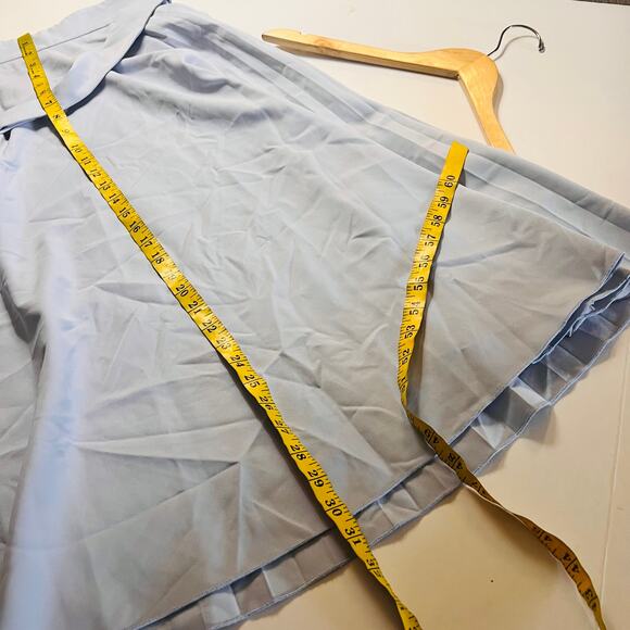 Nissa Belted Flare A Line Pleated Midi Dress Size 4 Light Blue - Picture 9 of 11